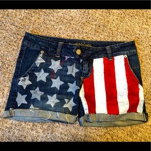 Hand Painted, One of a Kind Denim Shorts